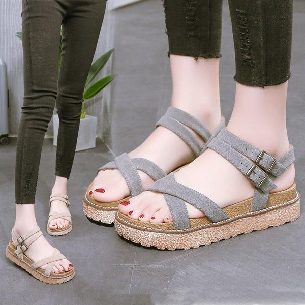sandals rome style women with round toe platform women's nubuck buckle comfortable non slip design 2021 summer shoes, Black
sandals rome style women with round toe platform women's nubuck buckle comfortable non slip design 2021 summer shoes, Black