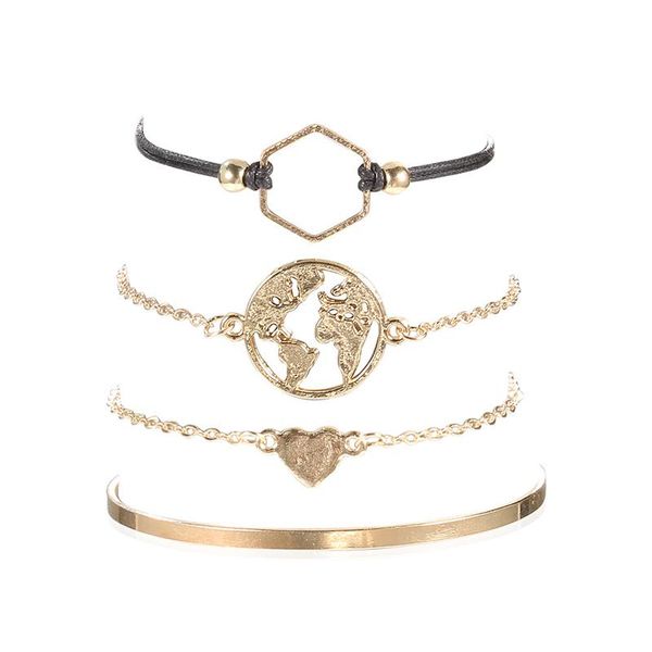 charm bracelets 4 pcs/set women adjustable map shaped multilayer for friendship gift cx17, Golden;silver
charm bracelets 4 pcs/set women adjustable map shaped multilayer for friendship gift cx17, Golden;silver