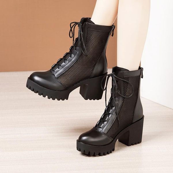 boots leather mesh women's summer 2021 waterproof platform high heel thick lace up sandal shoes, Black
boots leather mesh women's summer 2021 waterproof platform high heel thick lace up sandal shoes, Black