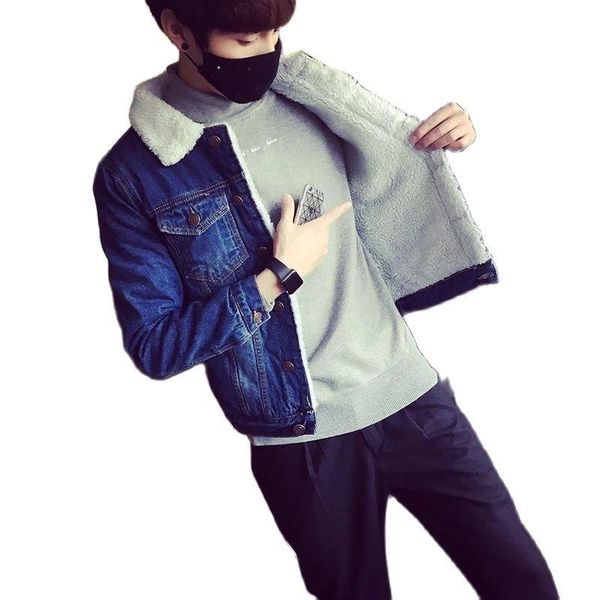 men's jackets winter jacket 2021 japanese streetwear cashmere denim slim thick warm lamb cotton padded coats man, Black;brown
men's jackets winter jacket 2021 japanese streetwear cashmere denim slim thick warm lamb cotton padded coats man, Black;brown