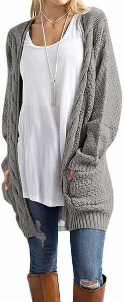 women's sweaters boho long sleeve open front chunky cable knit cardigan b0zy#, Black
women's sweaters boho long sleeve open front chunky cable knit cardigan b0zy#, Black
