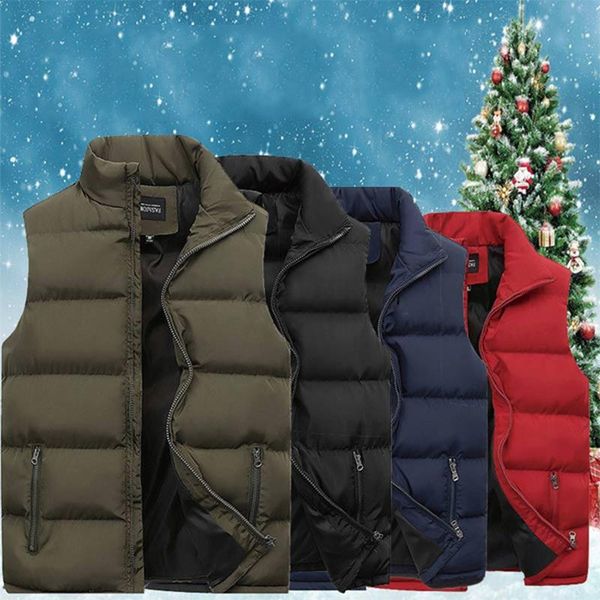 men's vests 2022 sports cotton vest winter jacket thicken stand collar solid color sleeveless zipper down, Black;white
men's vests 2022 sports cotton vest winter jacket thicken stand collar solid color sleeveless zipper down, Black;white