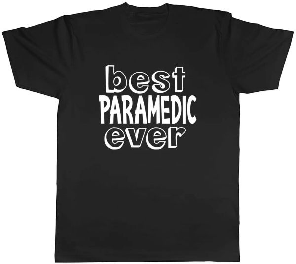 paramedic ever mens t-shirt tee, White;black