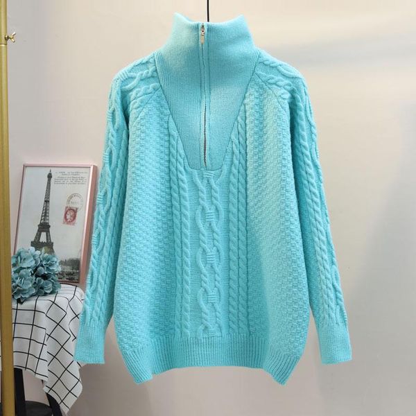 women's sweaters turtleneck zipper sweater autumn winter basic oversize thick pullovers women 2021 long sleeve loose female, White;black
women's sweaters turtleneck zipper sweater autumn winter basic oversize thick pullovers women 2021 long sleeve loose female, White;black