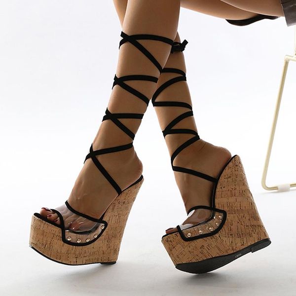 sandals brand wedge for women pvc transparent open toe ankle strap platform high heels fashion lace up female party shoes, Black
sandals brand wedge for women pvc transparent open toe ankle strap platform high heels fashion lace up female party shoes, Black