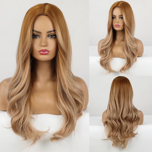 synthetic wigs long wavy women middle part ombre yellow brown highlight blonde ash cosplay party hair wig heat resistant fibre, Black
synthetic wigs long wavy women middle part ombre yellow brown highlight blonde ash cosplay party hair wig heat resistant fibre, Black