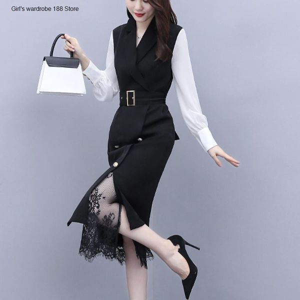 women's trench coats dress lace two-piece suit light luxury socialite belt waist 2021 autumn, Tan;black
women's trench coats dress lace two-piece suit light luxury socialite belt waist 2021 autumn, Tan;black