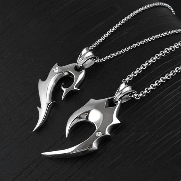 pendant necklaces 2pc fashion punk paired couple necklace for lovers stainless steel jewelry flame friends bff hip hop collar chain, Silver
pendant necklaces 2pc fashion punk paired couple necklace for lovers stainless steel jewelry flame friends bff hip hop collar chain, Silver