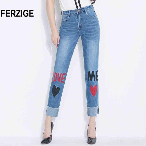 women's jeans ferzige women 2021 fashion high waist straight slim stretch embroidery letters heat pattern pleated cuffs trousers ankle, Blue
women's jeans ferzige women 2021 fashion high waist straight slim stretch embroidery letters heat pattern pleated cuffs trousers ankle, Blue