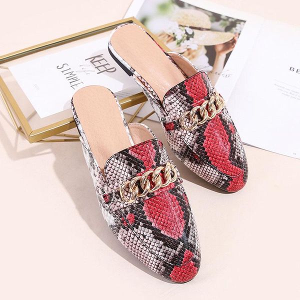 slippers women flat fashion serpentine chain design mules slip on comfortable round head color matching leisure female shoes, Black
slippers women flat fashion serpentine chain design mules slip on comfortable round head color matching leisure female shoes, Black