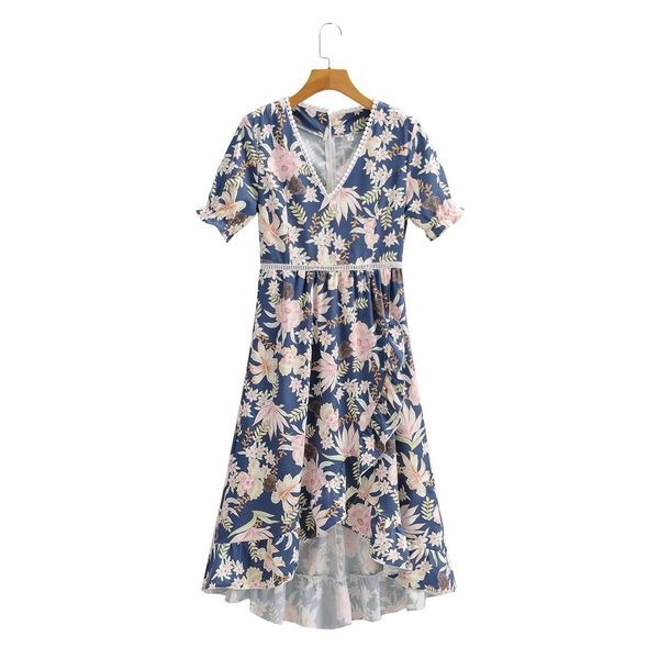 womne v-neck short sleeve pink big flower print elastic waist midi dress vintage puff sleeve seaside resort chic female dresses 210507, Black;gray
womne v-neck short sleeve pink big flower print elastic waist midi dress vintage puff sleeve seaside resort chic female dresses 210507, Black;gray