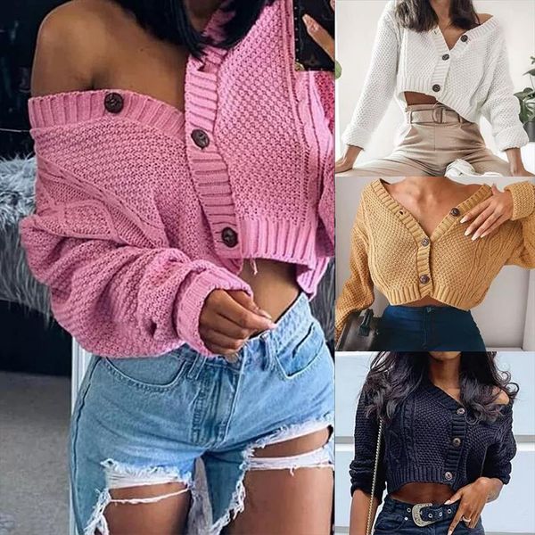 cardigans women autumn warm knitted sweaters short jacket loose cropped buttons cardigan knit woman clothing, White;black
cardigans women autumn warm knitted sweaters short jacket loose cropped buttons cardigan knit woman clothing, White;black