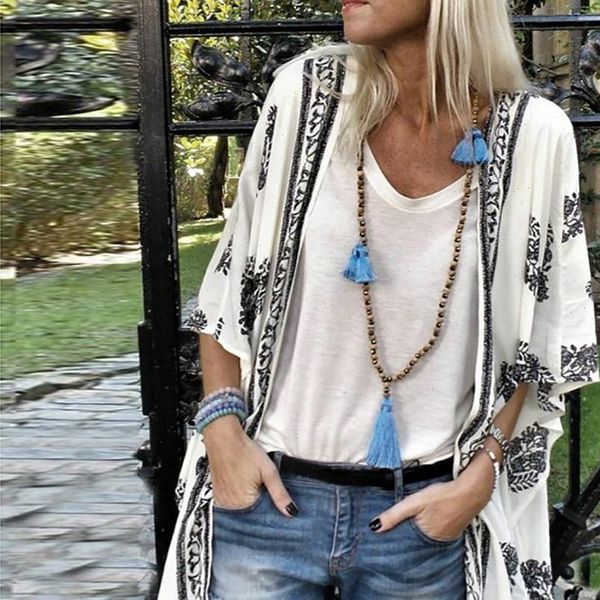 womens shirts plus size summer fashion boho print blouse casual loose sheer chiffon cardigan kimono women half sleeve shirt, White
womens shirts plus size summer fashion boho print blouse casual loose sheer chiffon cardigan kimono women half sleeve shirt, White