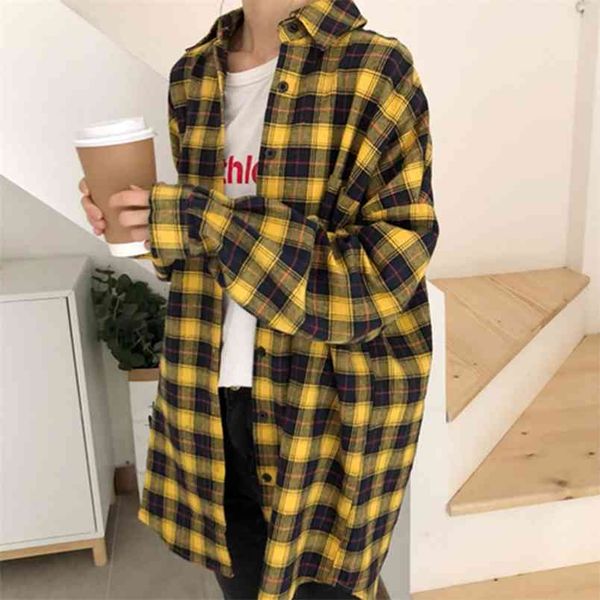 arrival autumn women shirt coat long sleeve loose turn-down collar plaid womens shirts casual korean blouse d571 210512, White
arrival autumn women shirt coat long sleeve loose turn-down collar plaid womens shirts casual korean blouse d571 210512, White