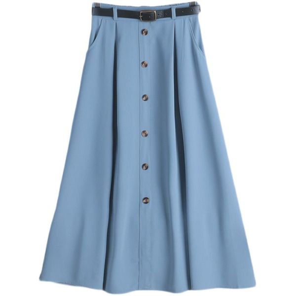 umbrella women's skirts with belted high waist vintage single breasted chic female mi-long spring summer, Black
umbrella women's skirts with belted high waist vintage single breasted chic female mi-long spring summer, Black