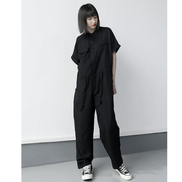 women's jumpsuits & rompers womengaga 2021 summer short-sleeved tooling style loose long jumpsuit solid patchwork single-breasted draws, Black;white
women's jumpsuits & rompers womengaga 2021 summer short-sleeved tooling style loose long jumpsuit solid patchwork single-breasted draws, Black;white