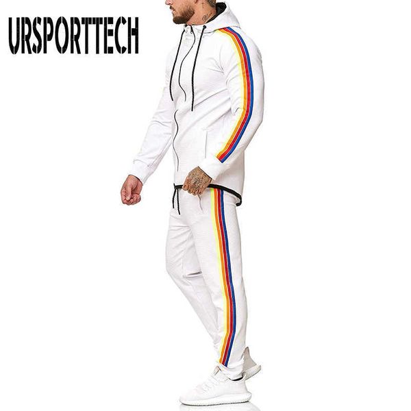 spring autumn tracksuit men set zipper hooded sweatshirt+sweatpants male sport sets striped pacthwork joggers outfits 210528, Gray
spring autumn tracksuit men set zipper hooded sweatshirt+sweatpants male sport sets striped pacthwork joggers outfits 210528, Gray
