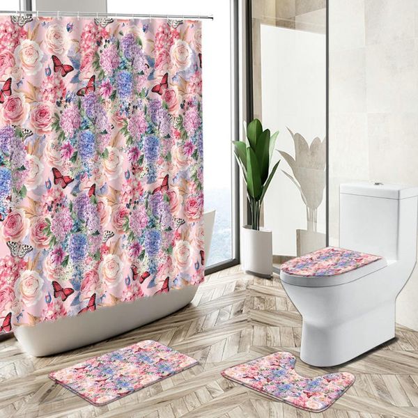 shower curtains flower curtain set rose butterfly floral plant leaf pastoral style watercolor art non-slip carpet toilet cover floor mat
shower curtains flower curtain set rose butterfly floral plant leaf pastoral style watercolor art non-slip carpet toilet cover floor mat