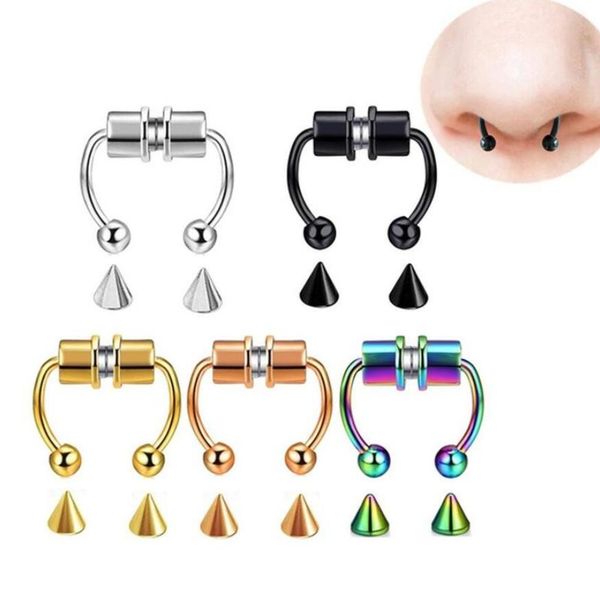 fashion nose ring reusable alloy fake magnetic false nose ring horseshoes non piercing hoop jewelry for party bar, Silver
fashion nose ring reusable alloy fake magnetic false nose ring horseshoes non piercing hoop jewelry for party bar, Silver
