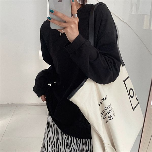 all match brief oversize solid loose casual full sleeves women basic korean t-shirt 210421, White
all match brief oversize solid loose casual full sleeves women basic korean t-shirt 210421, White
