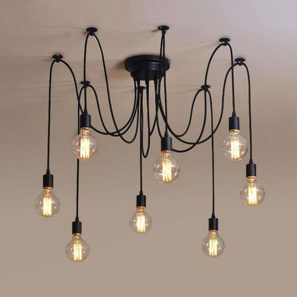 retro edison bulb light chandelier loft 5/6/8head adjustable diy e27 spider ceiling lamp cafe living room bar fixture pendant lamps 
retro edison bulb light chandelier loft 5/6/8head adjustable diy e27 spider ceiling lamp cafe living room bar fixture pendant lamps
