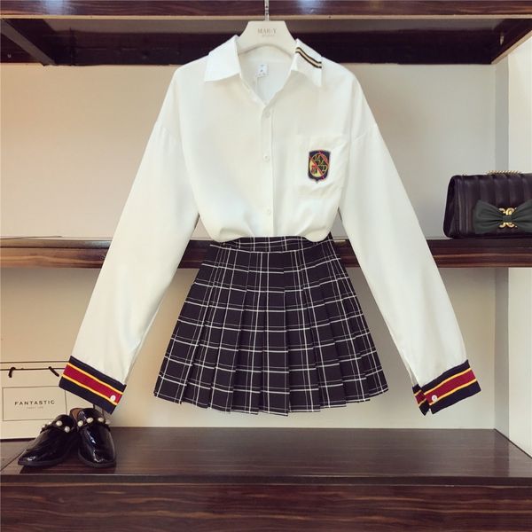 spring fashion women's sets long sleeves shirt + plaid skirt two pieces set student suits a815 210428, White
spring fashion women's sets long sleeves shirt + plaid skirt two pieces set student suits a815 210428, White