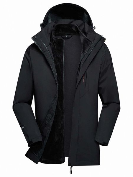 men letter graphic drawstring hooded jacket with detachable fleece liner 73ku#, Black;brown
men letter graphic drawstring hooded jacket with detachable fleece liner 73ku#, Black;brown
