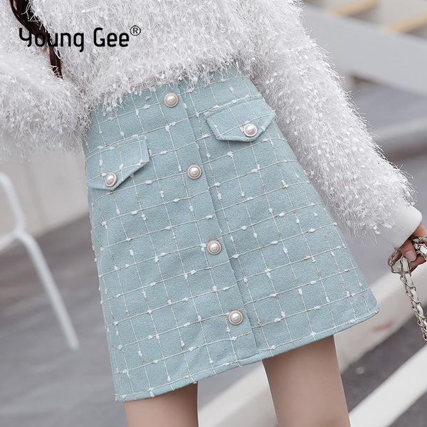 young gee tweed woolen plaid women skirt high waist slim tassel elegant womens 2021 autumn winter mini fake pocket skirts jupe, Black
young gee tweed woolen plaid women skirt high waist slim tassel elegant womens 2021 autumn winter mini fake pocket skirts jupe, Black
