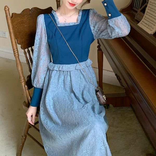 casual dresses french elegant dress women fairy vintage lace puff sleeve large swing party female one piece korean autumn 2021, Black;gray
casual dresses french elegant dress women fairy vintage lace puff sleeve large swing party female one piece korean autumn 2021, Black;gray