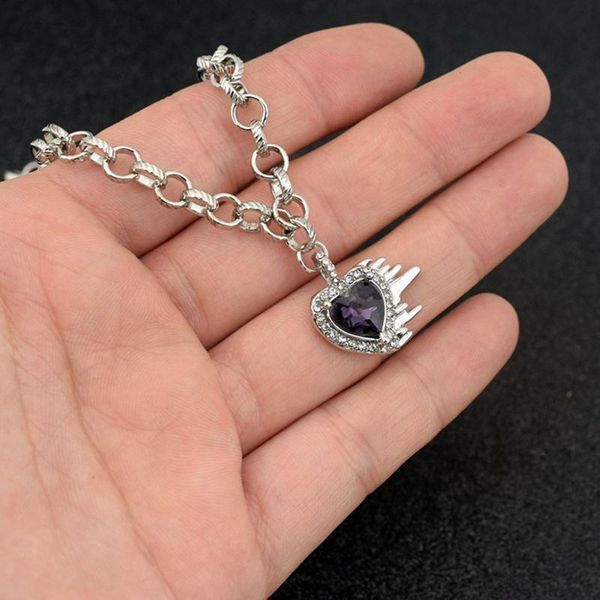 pendant necklaces 2021 trend purple heart crystal choker necklace for women girls fashion metal neck chain christmas party jewelry, Silver
pendant necklaces 2021 trend purple heart crystal choker necklace for women girls fashion metal neck chain christmas party jewelry, Silver