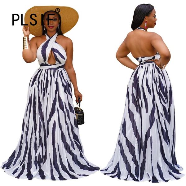 casual dresses european halter summer long maxi dress striped print backless beach club, Black;gray
casual dresses european halter summer long maxi dress striped print backless beach club, Black;gray