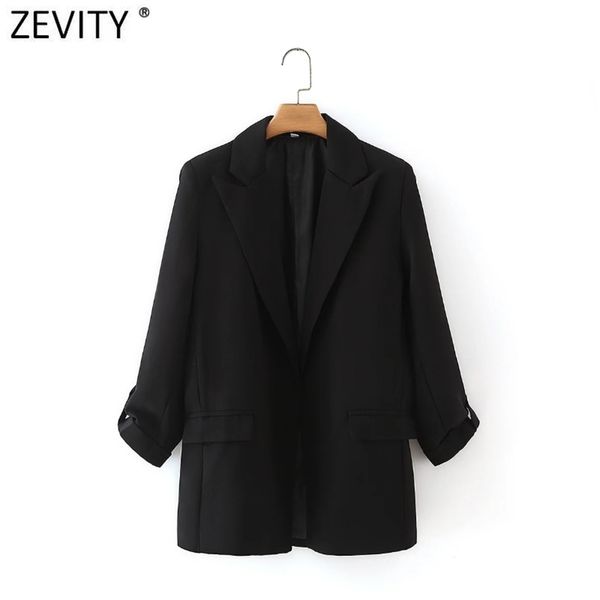 women fashion notched collar fitting blazer coat office roll up sleeve pockets female chic open stitching sw712 210420, Black
women fashion notched collar fitting blazer coat office roll up sleeve pockets female chic open stitching sw712 210420, Black