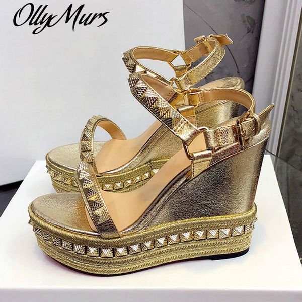 dress shoes summer platform leather sandals studded wedges women designer zapatos mujer, Black
dress shoes summer platform leather sandals studded wedges women designer zapatos mujer, Black