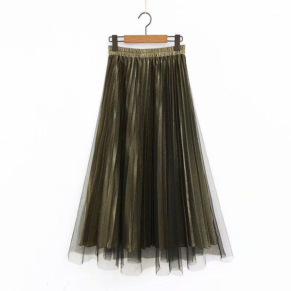skirts european american women's long girl skirt wholesale 2021 spring metal color mesh pleated, Black
skirts european american women's long girl skirt wholesale 2021 spring metal color mesh pleated, Black