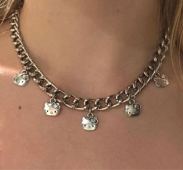 pendant necklaces 2000s aesthetic harajuku korea cute cat hollow necklace female stainless steel alloy egirl indie goblincore jewelry, Silver
pendant necklaces 2000s aesthetic harajuku korea cute cat hollow necklace female stainless steel alloy egirl indie goblincore jewelry, Silver