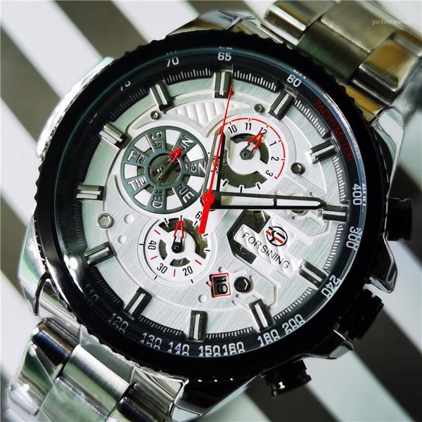 forsining automatic mechanical watches date luminous hands calendar silver stainless steel belt watch for men relogio masculino wristwatches, Slivery;brown
forsining automatic mechanical watches date luminous hands calendar silver stainless steel belt watch for men relogio masculino wristwatches, Slivery;brown