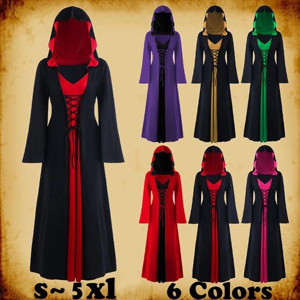 casual dresses women's plus size halloween hooded lace up patchwork long sleeve dress winter with hood ladies party cosplay, Black;gray
casual dresses women's plus size halloween hooded lace up patchwork long sleeve dress winter with hood ladies party cosplay, Black;gray