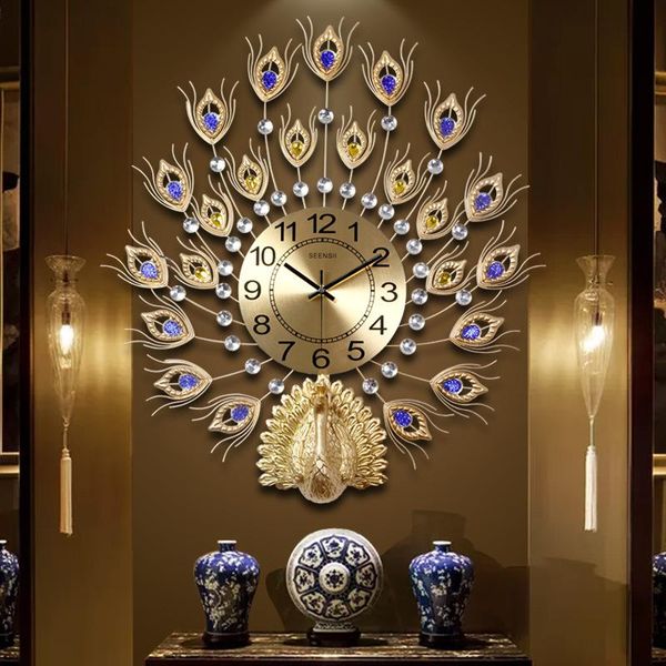 peacock wall clock european-style household hall silent watch electronic decoration quartz clocks
peacock wall clock european-style household hall silent watch electronic decoration quartz clocks