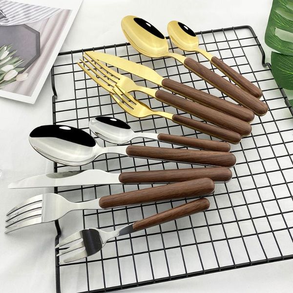 western dinnerware set wood handle stainless steel 20/30pcs steak table flatware knife cake fork spoon dessert cutlery sets
western dinnerware set wood handle stainless steel 20/30pcs steak table flatware knife cake fork spoon dessert cutlery sets
