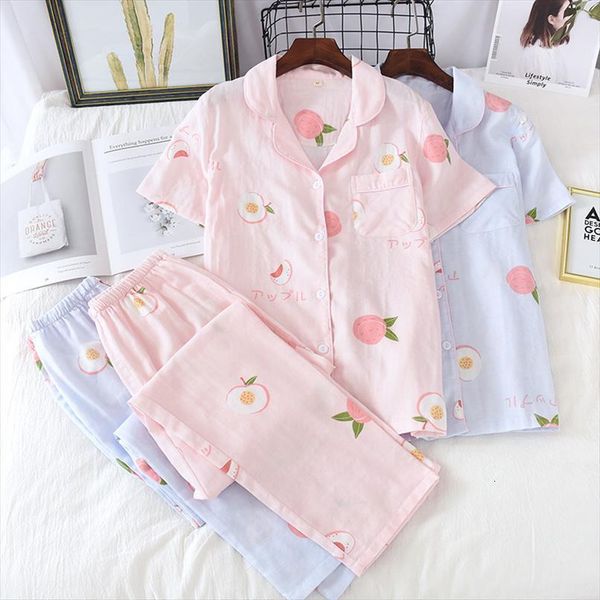 japanese style summer 100% cotton women sleepwear gauze pajamas set sweet and soft short sleeved trousers home service pyjamas, Black;red
japanese style summer 100% cotton women sleepwear gauze pajamas set sweet and soft short sleeved trousers home service pyjamas, Black;red