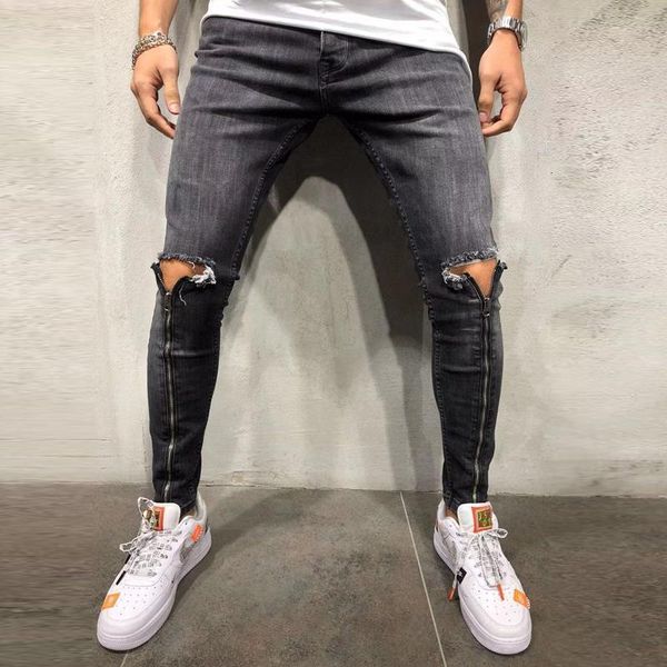 men's jeans ripped pencil zipper men skinny denim biker destroyed hole hip hop slim fit man jean pantalon lun8, Blue
men's jeans ripped pencil zipper men skinny denim biker destroyed hole hip hop slim fit man jean pantalon lun8, Blue