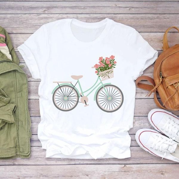 women's t-shirt fashion flower bicycle summer clothes for women tshirt harajuku short sleeve t-shirts cartoon casual woman graphic tee, White
women's t-shirt fashion flower bicycle summer clothes for women tshirt harajuku short sleeve t-shirts cartoon casual woman graphic tee, White