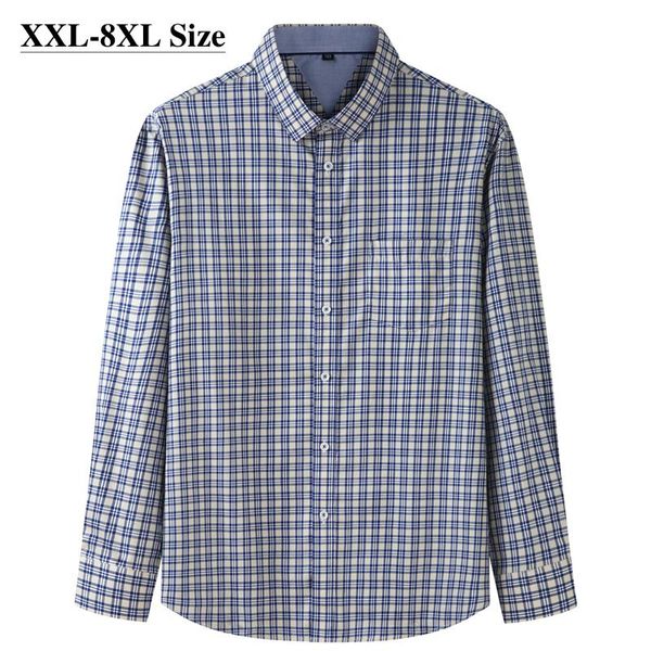 men's casual shirts plus size 6xl 7xl 8xl loose plaid long sleeve shirt 100% cotton fashion business spring autumn male brand, White;black
men's casual shirts plus size 6xl 7xl 8xl loose plaid long sleeve shirt 100% cotton fashion business spring autumn male brand, White;black