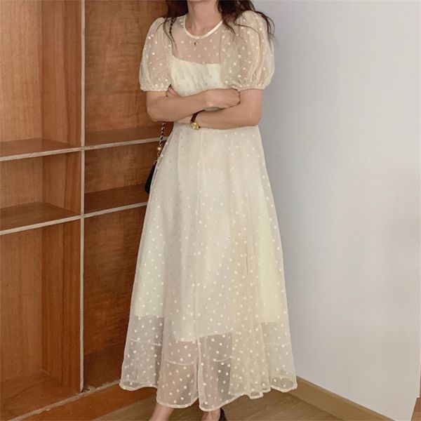 casual dresses retro princess mesh sweet polka dots girls all match a-line femme evening party chic long vestidos lpyf, Black;gray
casual dresses retro princess mesh sweet polka dots girls all match a-line femme evening party chic long vestidos lpyf, Black;gray