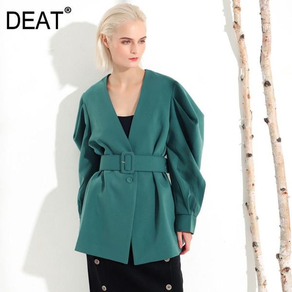 women's jackets deat 2021 spring fashion women clothes v-neck court styles lantern sleeves waist jacket wide belts female we37206, Black;brown
women's jackets deat 2021 spring fashion women clothes v-neck court styles lantern sleeves waist jacket wide belts female we37206, Black;brown