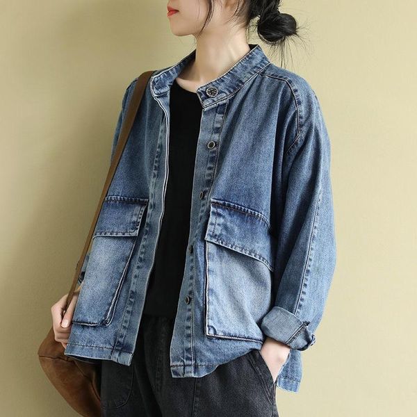 women's jackets autumn jacket large loose literary denim coat versatile casual short long sleeve women, Black;brown
women's jackets autumn jacket large loose literary denim coat versatile casual short long sleeve women, Black;brown