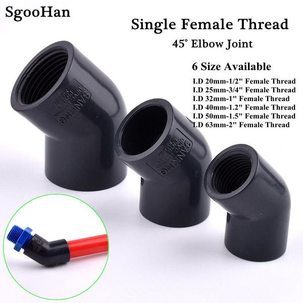 1/2"~2" single head female thread 45° elbow joint planting frame plastic upvc pipe socket fish tank connectors watering equipments
1/2"~2" single head female thread 45° elbow joint planting frame plastic upvc pipe socket fish tank connectors watering equipments