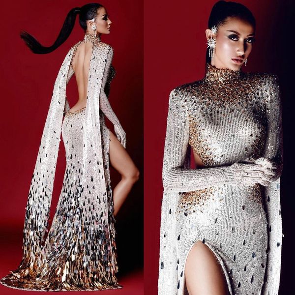 2021 plus size arabic aso ebi luxurious sparkly mermaid prom dresses beaded crystals backless sequined evening formal party second reception, Black
2021 plus size arabic aso ebi luxurious sparkly mermaid prom dresses beaded crystals backless sequined evening formal party second reception, Black