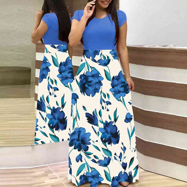 vintage women maxi dresses summer casual o neck short sleeve floral print patchwork slim party long dress vestidos plus size 5xl 210507, Black;gray
vintage women maxi dresses summer casual o neck short sleeve floral print patchwork slim party long dress vestidos plus size 5xl 210507, Black;gray