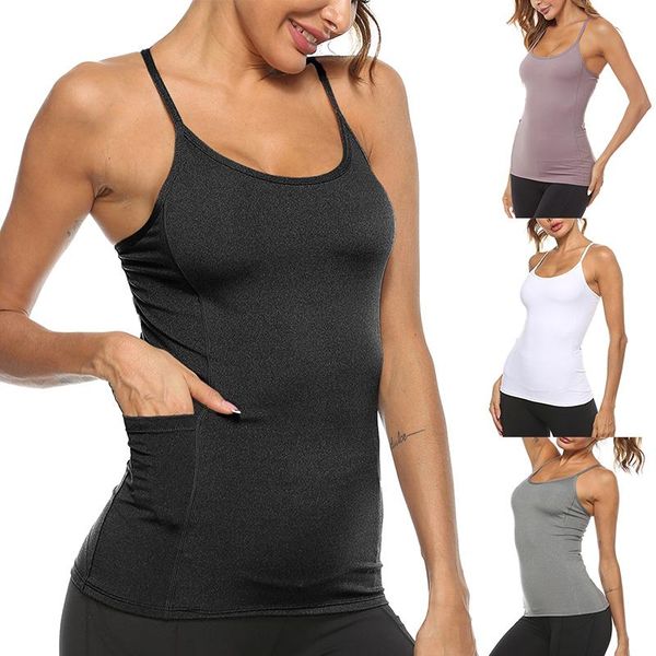 yoga outfits women running sleeveless solid color vest breathing t-shirt sports loose with side pocket, White;red
yoga outfits women running sleeveless solid color vest breathing t-shirt sports loose with side pocket, White;red